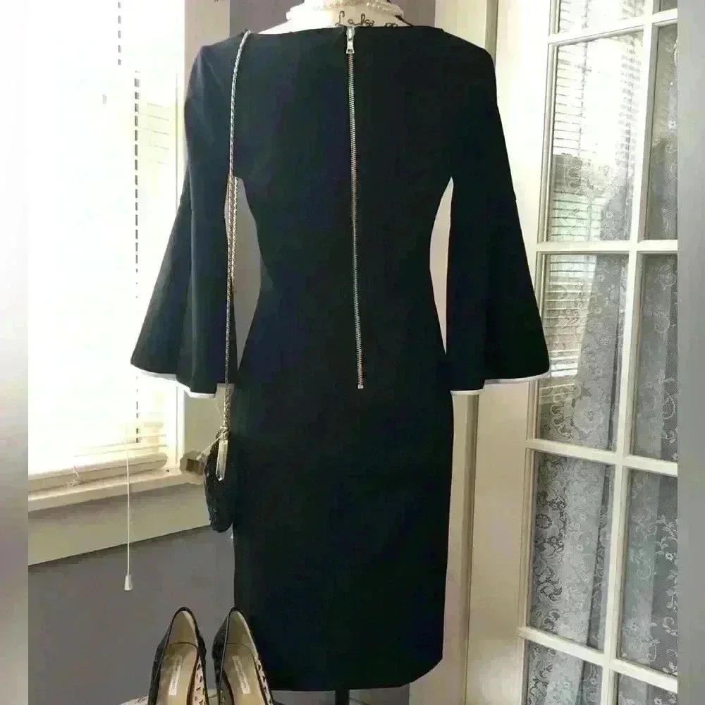 Sara Campbell Black Bell Sleeve Knee Length Dress Sz XS - Picture 2 of 6